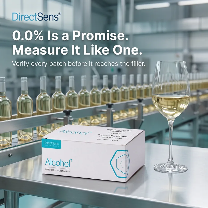 Product and a glass of white wine on a bottling line