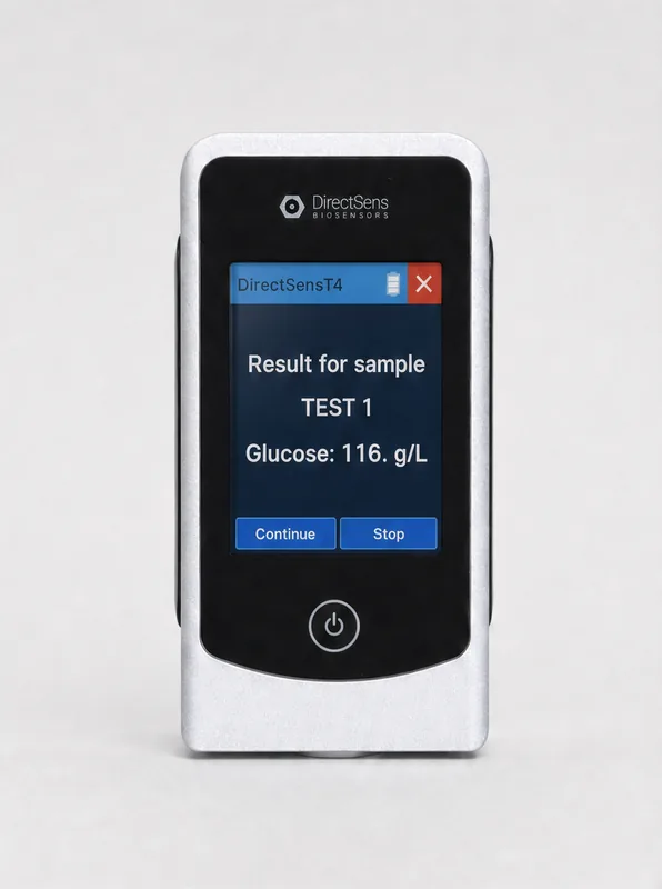 Reader T4 showing a measurement result, front view
